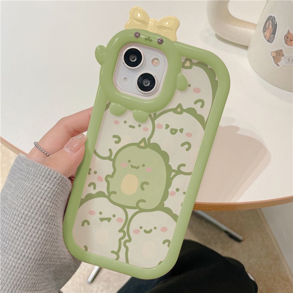 IPHONE Case Fashion Kompatibel Untuk Iphone14 11 12 iPhone6 7 8 Plus 13 Pro Max14 Plus 11Pro MAX XR X XS MAX SE 2020 3D Lensa Monster Kartun Lucu Dinosaurus Bayi Shockproof Phone Case BY