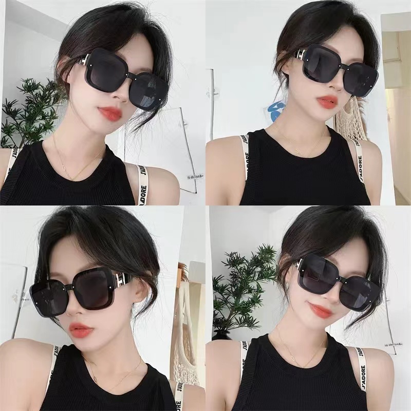 (YUZHU) Baru Fashion H Kacamata Hitam Tanpa Bingkai Untuk Wanita Kacamata Bingkai Persegi Retro Modern