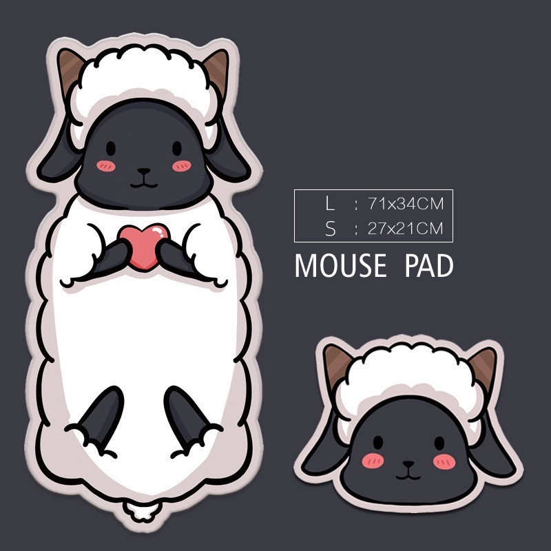 Black Face Sheep Family Mouse Pad Alas Tikus Domba Wajah Hitam Kartun Animal Mouse Pad Oversized Mouse Pad