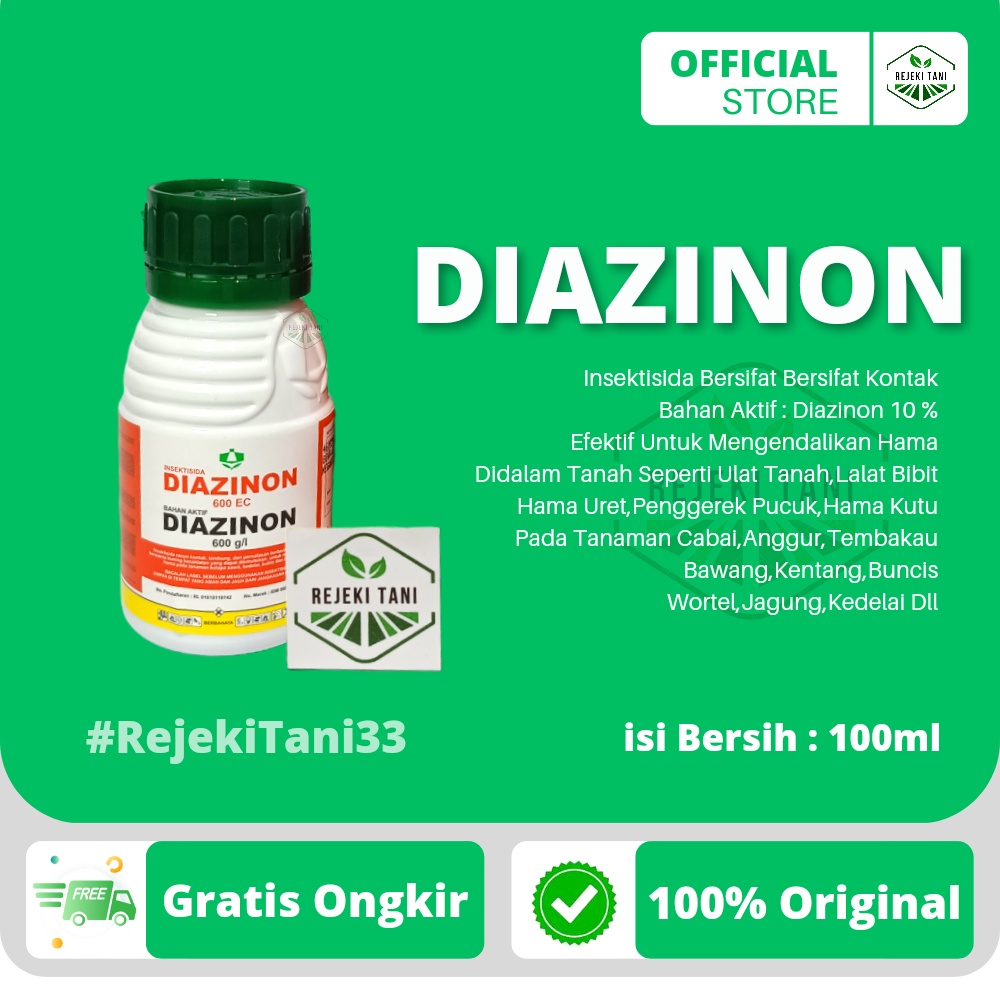 Insektisida DIAZINON 600 EC 100ml Insektisida Jenis Kontak Untuk Mengendalikan di Dalam Tanah Sepert