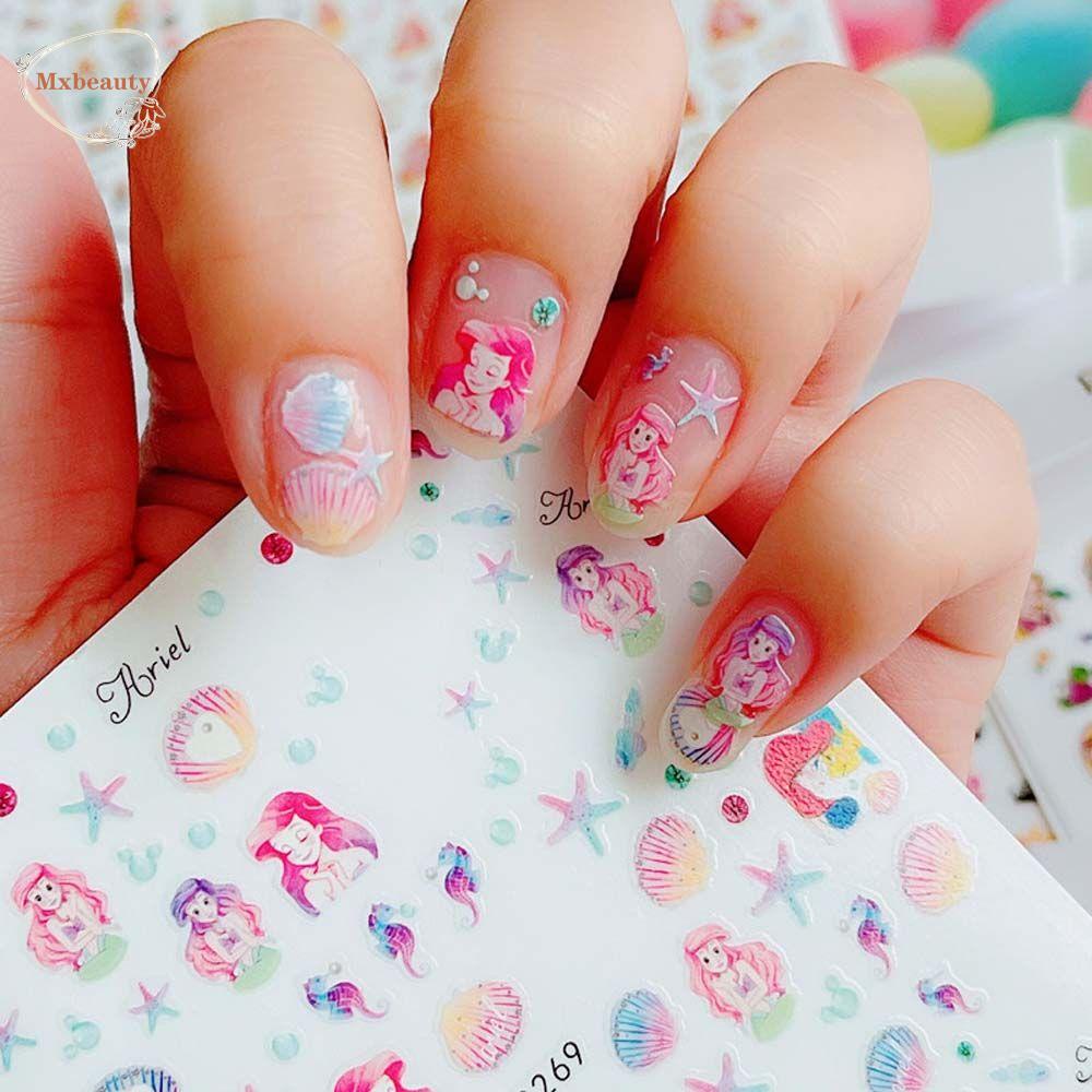 Mxbeauty Stiker Kuku Motif Kartun Anime Sophia Anna Untuk Dekorasi Nail Art / Manicure Diy