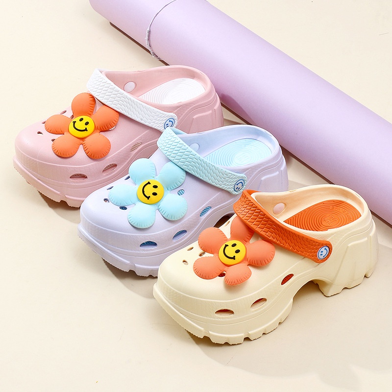 Sandal Crocs Praktek Dokter Lobang Kodok Medis Suster Operasi Karet ANTI SLIP Korea Slip on Slop Flip Flop Flat Casual Kasual Biasa Simple Sendal Eva Smile 509