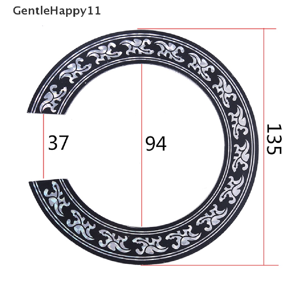 Gentlehappy Ukuran 104mm 94mm inch PVC Keras Lingkaran Gitar Lubang Suara Roset Inlay id