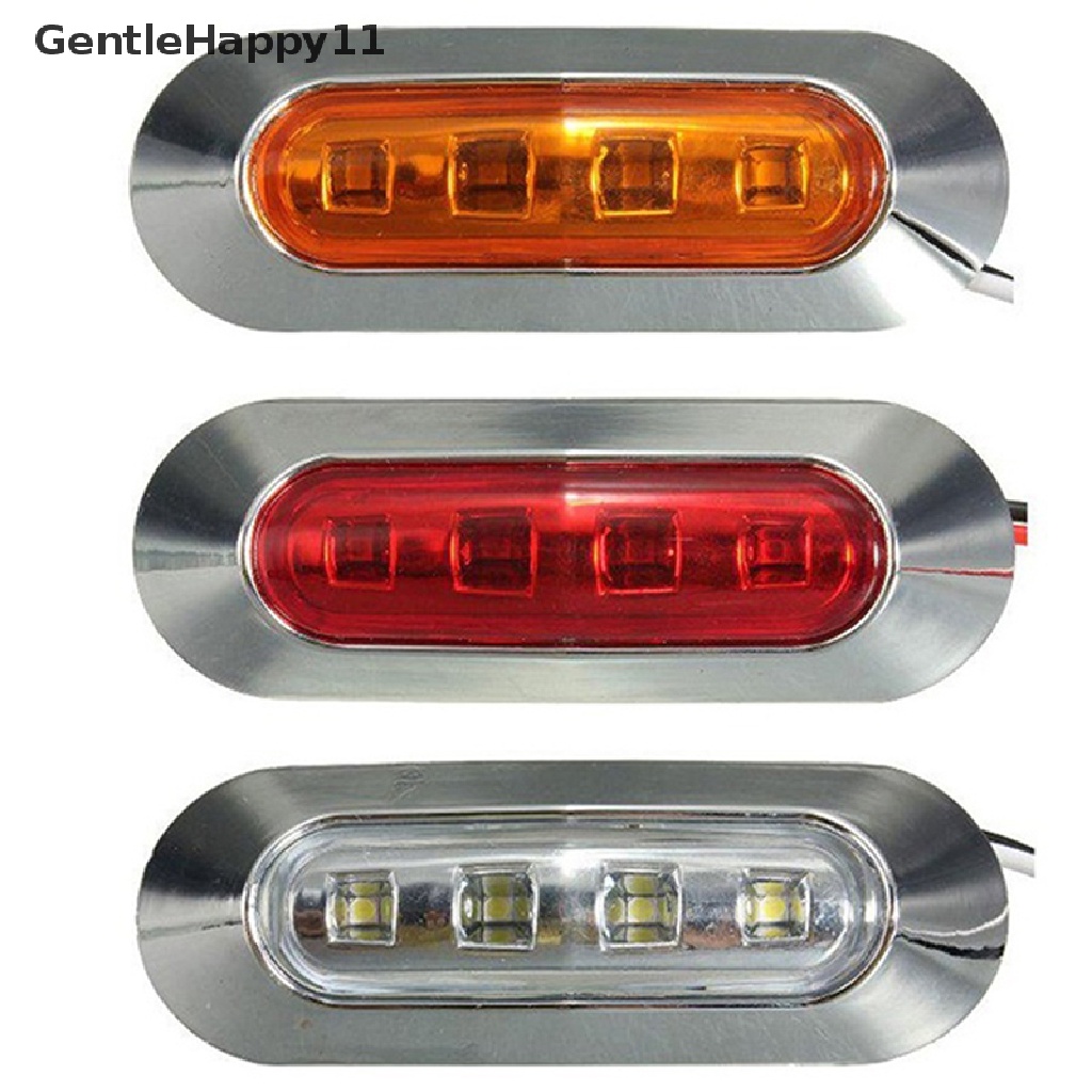 Gentlehappy 10V-30V 4LED Side Marker Tail Warning Light Lampu Clearance Trailer Truk id