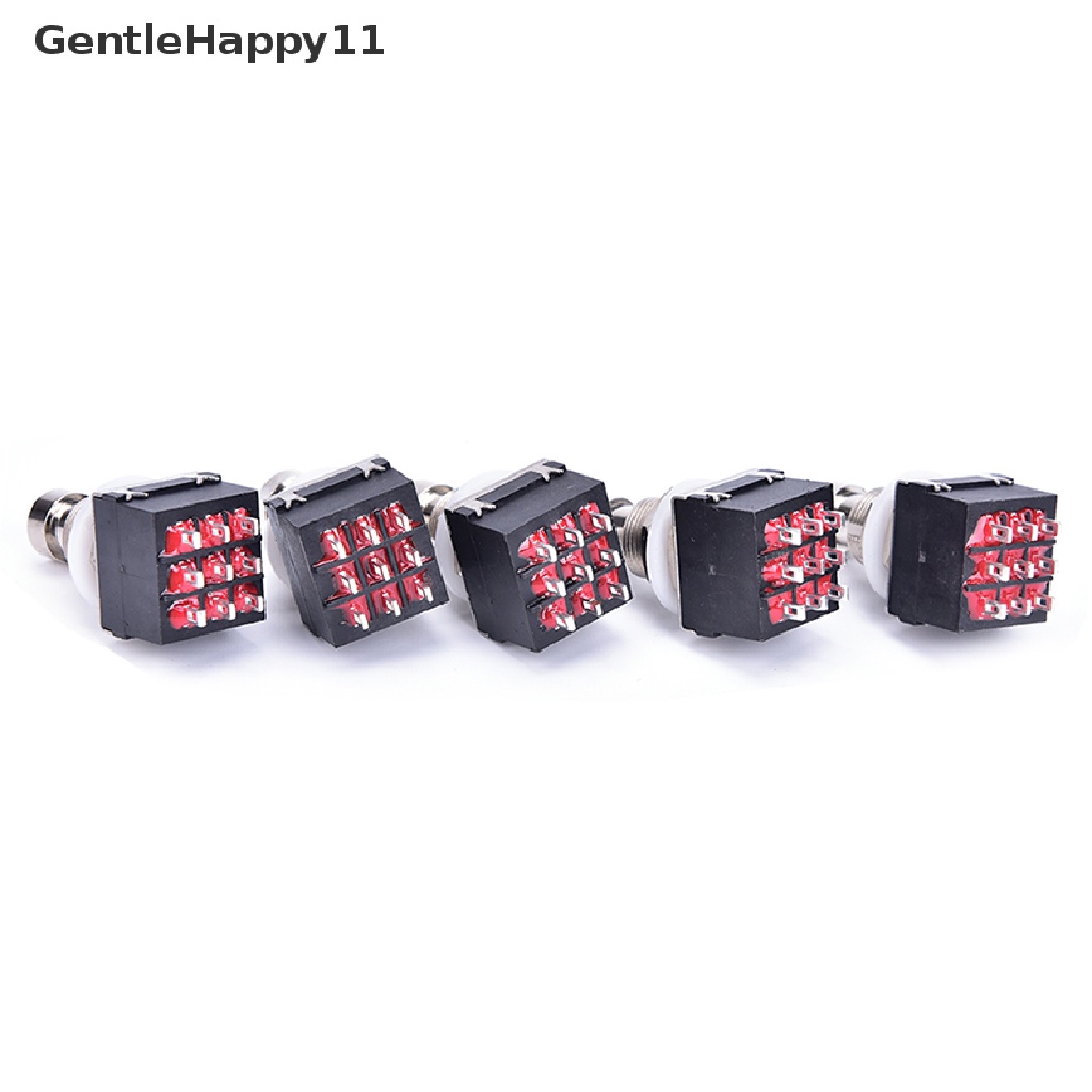 Gentlehappy 5pcs 3PDT 9-Pin Efek Gitar Injak Saklar Pedal Box Kaki Metal True Bypass id