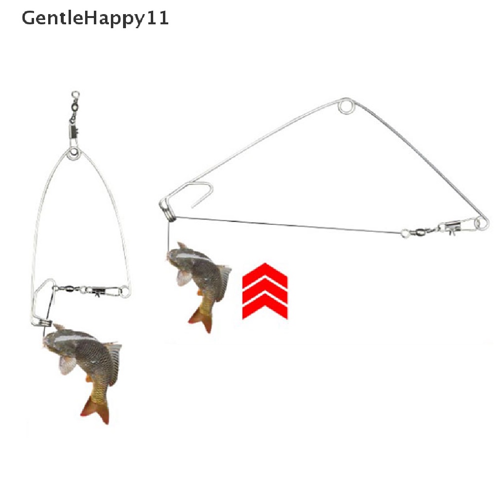 Gentlehappy Camping Perangkat Memancing Otomatis Spring Ejection Hook Stainless Steel Tackle id