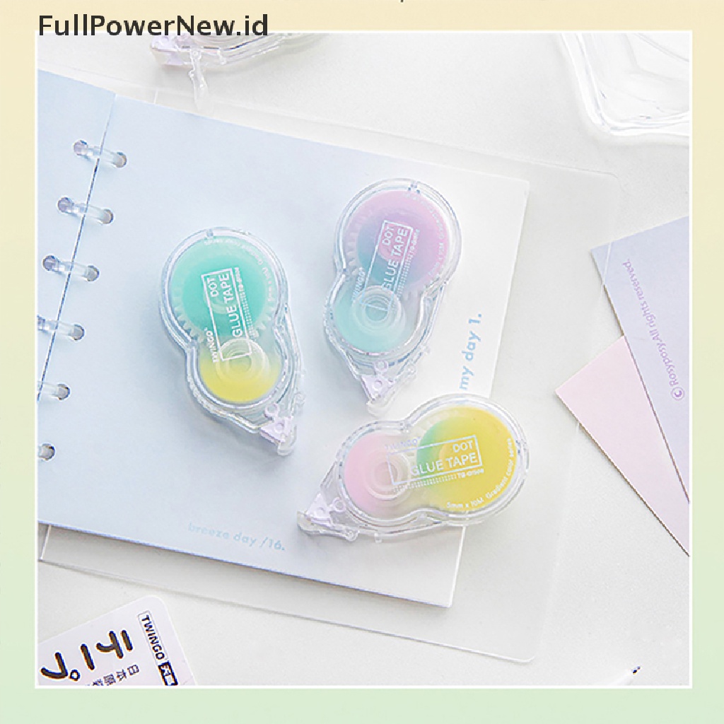 Power 32.8ft Perekat Dua Sisi Dot Glue Tape Dispenser Koreksi Roller Stationer ID