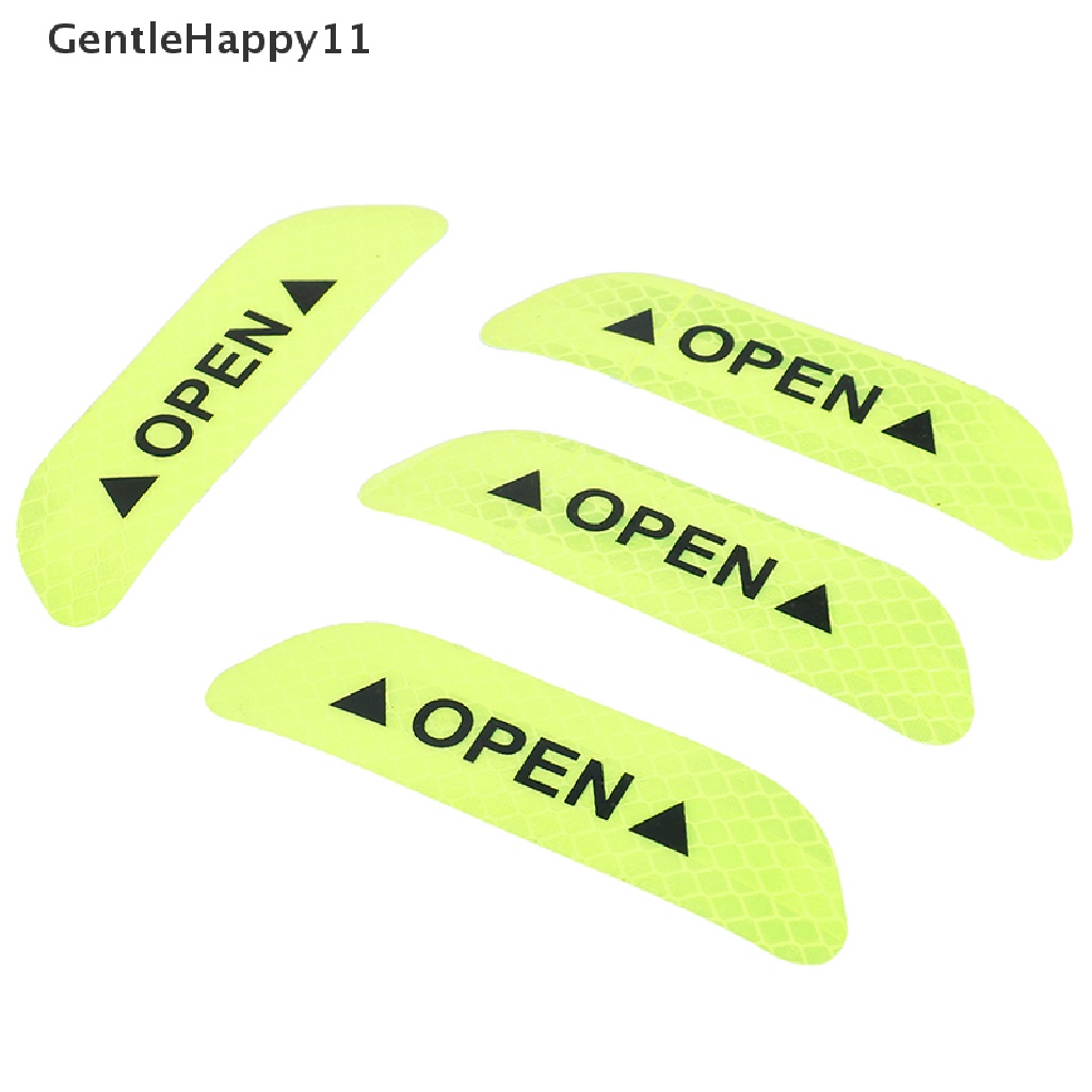 Gentlehappy 4x Hijau Neon Pembuka Pintu Mobil er Reflektif tape Peringatan Keselamatan decal id