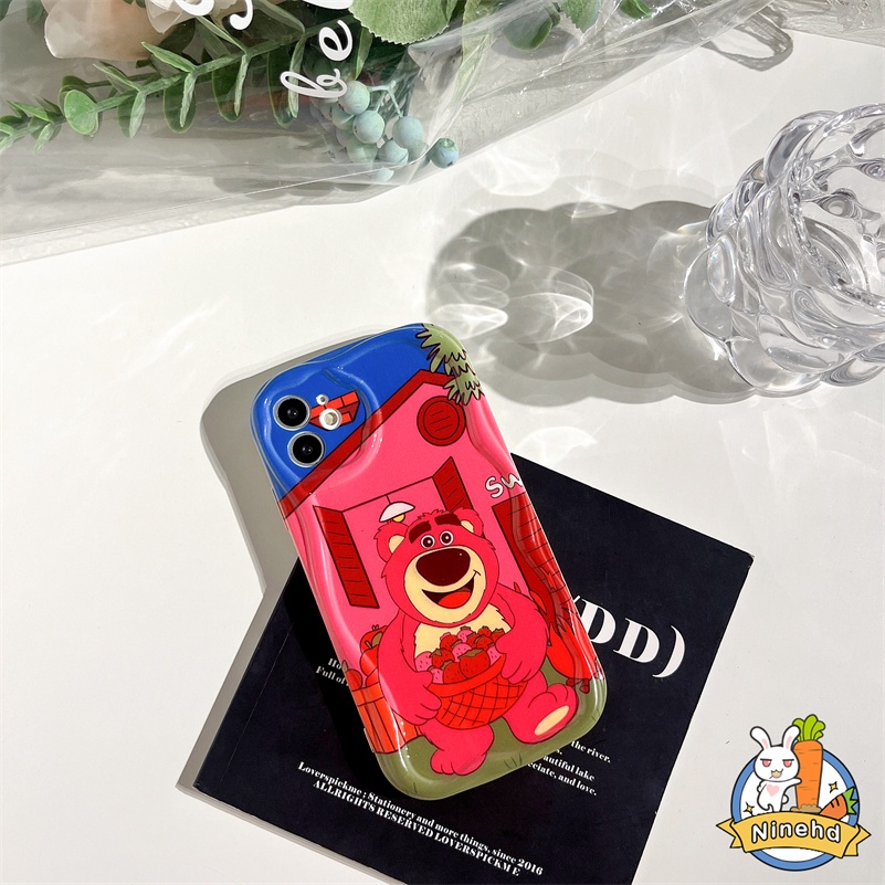 IPHONE Casing Kompatibel Untuk Iphone14 13 12 11 Pro Max X Xr Xs Max8 7 6 6s Plus SE 2020 Imut Strawberry Bear Kartun Ponsel Case Bumper Shockproof Silikon Soft Case Cover Pelindung