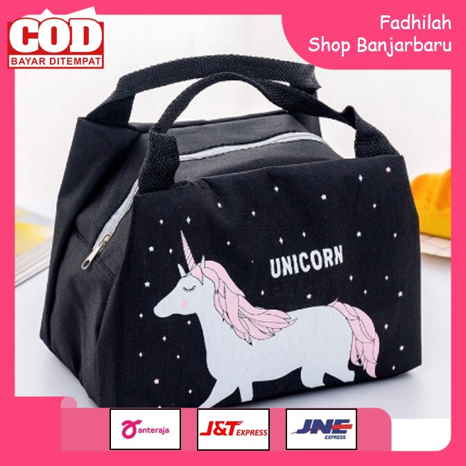 TAS BEKAL MAKANAN MURAH LUNCH BAG VERSI LOKAL BAHAN D 600 MURAH TANPA LAPISAN ALUMUNIUM FOIL | FADHILAH SHOP BJB