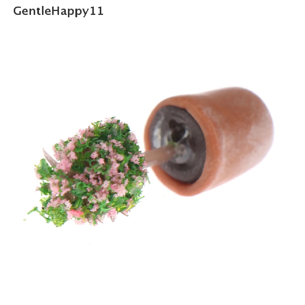 Gentlehappy 4Pcs 1: 12rumah Boneka Miniatur s Pohon Pot Tanaman Hijau Dekorasi Rumah id