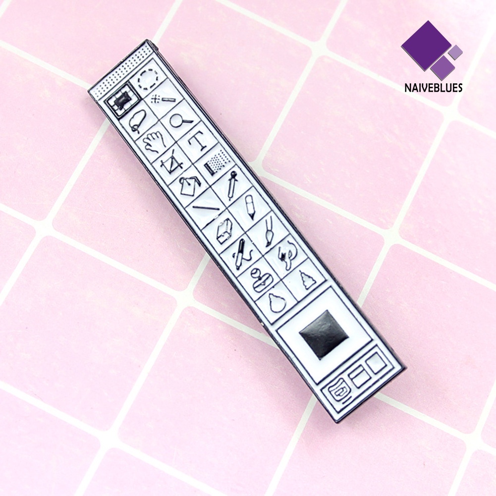 &lt; Naiveblues &gt; Kreatif Photoshop PS Toolbar Bros Pin Kerah Denim Ransel Lencana