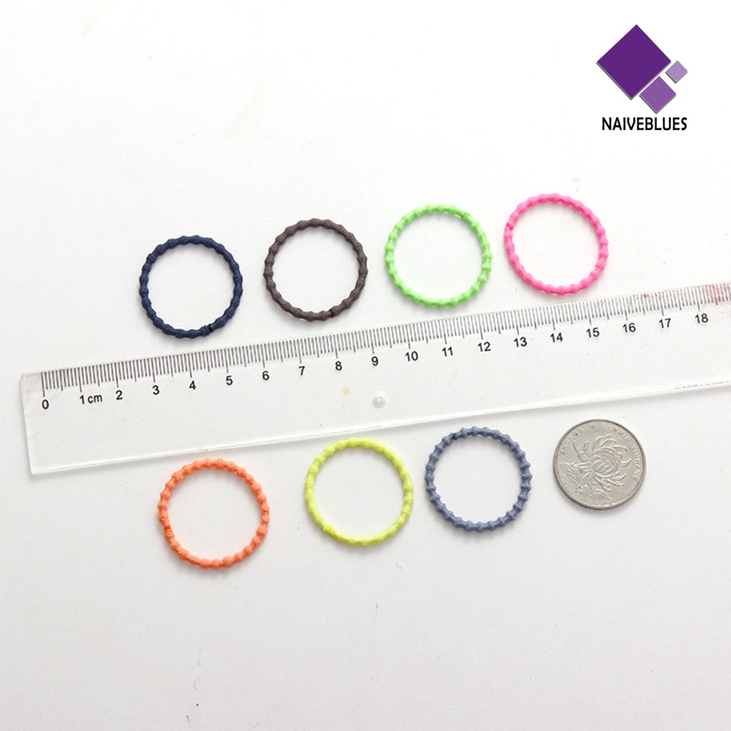 &lt; Naiveblues &gt; 50Pcs 3cm Ikat Rambut Elastis Ponytail Holders Band Styling Rambut Untuk Anak Perempuan