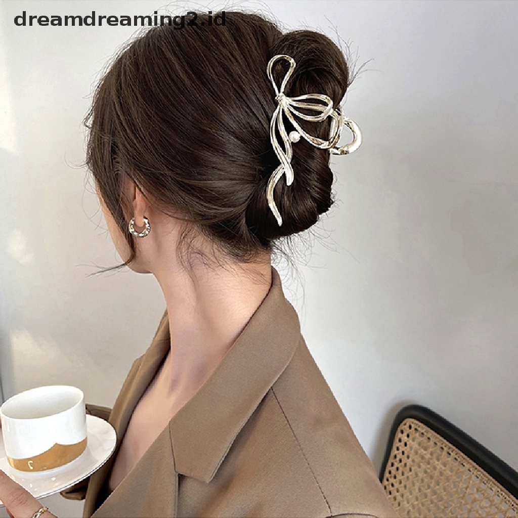 (dream) Ikat Kupu Klip Rambut Logam Hiu Klip Mutiara Rambut Cakar Wanita Jepit Gadis Jepit Rambut Aksesoris Rambut Hiasan Kepala//