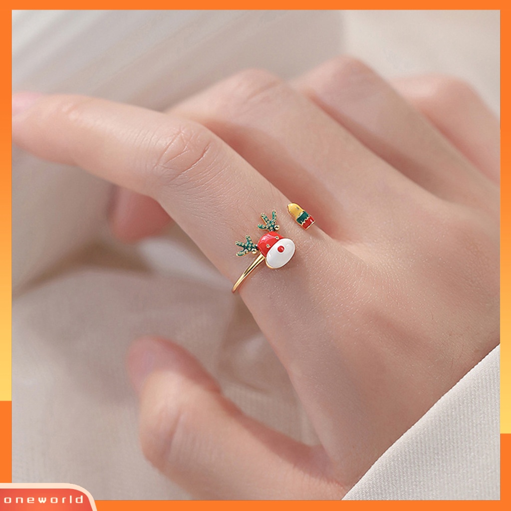 [EONE] Cincin Halus Indah Sehari-Hari Memakai Warna Emas Putih Rusa Jari Terbuka Cincin Wanita Perhiasan Untuk Hadiah