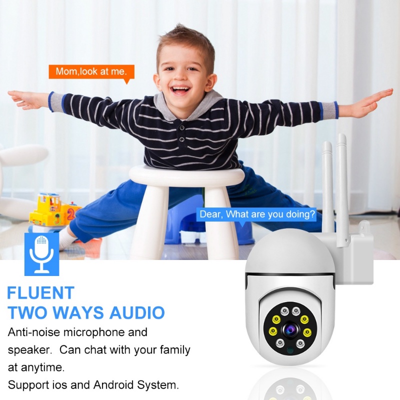 【COD】CCTV Outdoor Wireless WiFi 360 5MP Full 1080P HD IP Kamera CCTV Mini 360 Derajat Wireless Night Vision 8K Wireless IP Camera Mini Wifi CCTV