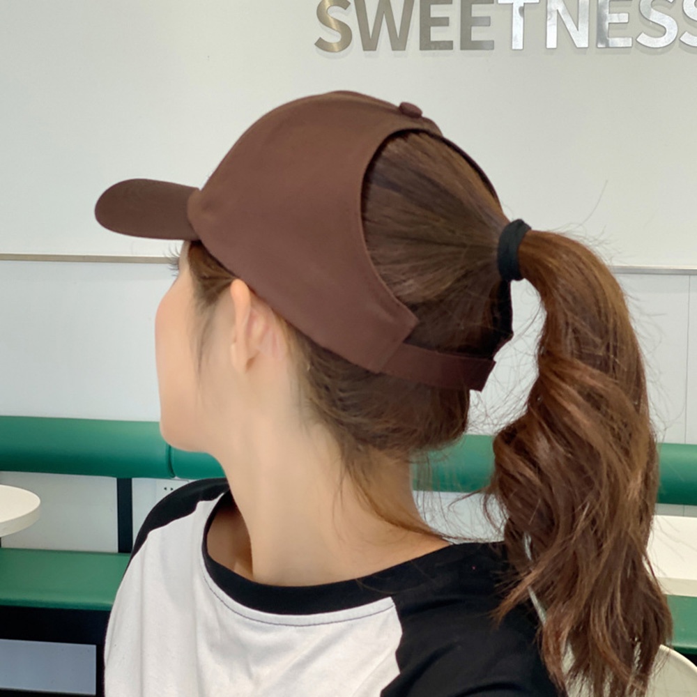 Korea Adjustable Surat Topi Baseball Wanita Musim Panas Tinggi Ponytail Kosong Atas Topi Tabir Surya Luar Ruangan