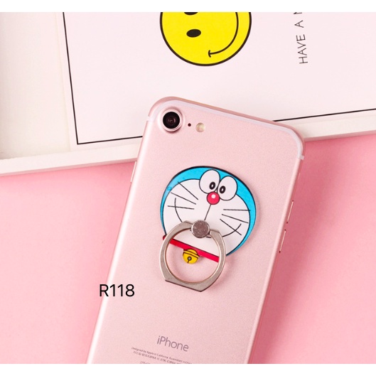 Kawaii Doraemon Kartun Smartphone Ring Support Universal Metal Finger Ring Lucu Tempat Ponsel Stand Rings