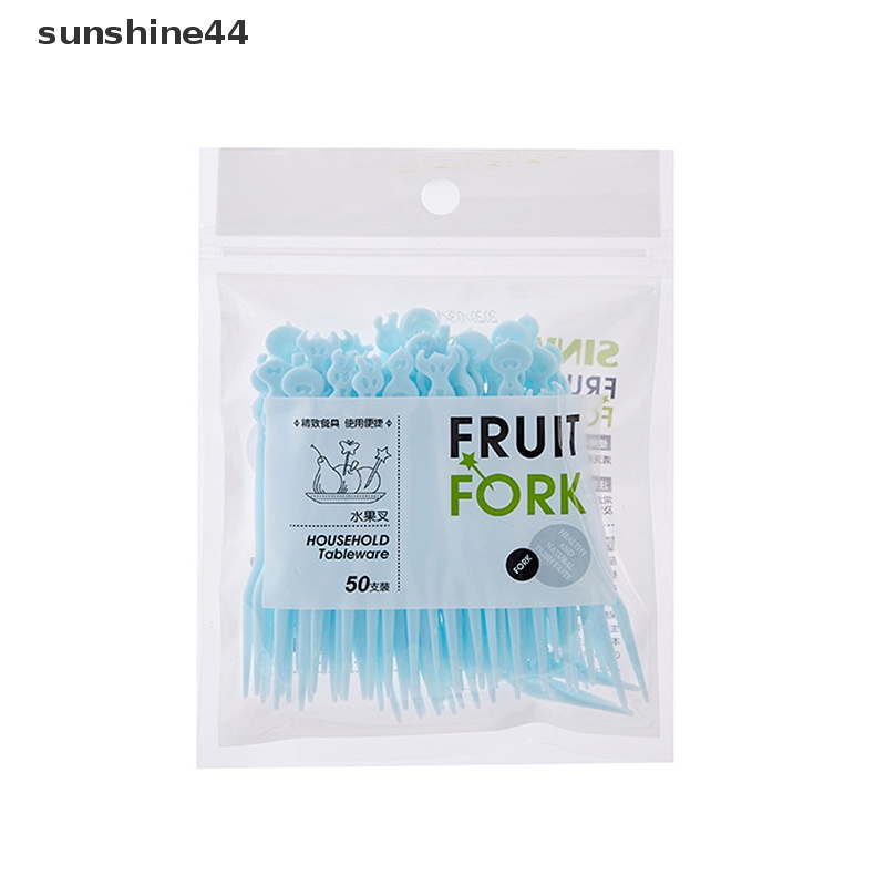 Sunshine 50pcs Mini Makanan Anak Buah Picks Garpu Lunch Box Aksesori Dekorasi Alat ID