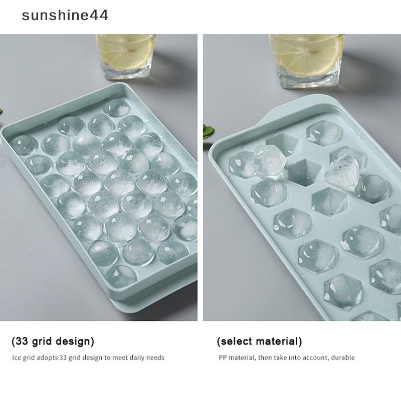 Sunshine 1Pc Nampan Es Batu Bulat 3D Dengan Tutup Bahan Plastik Diamond Spherical Style Ice Mold ID