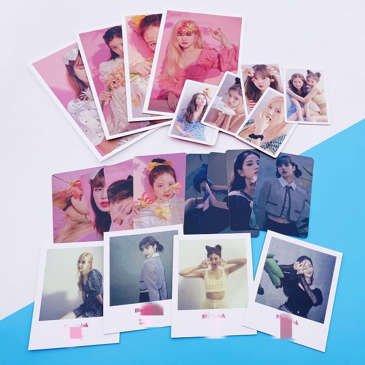 4-5pcs/set Photocard Polariod Hitam-PINK ROSE LISA JENNIE JISOO Kartu Lomo Blackpink Retro Kpop Postcards Blackpink