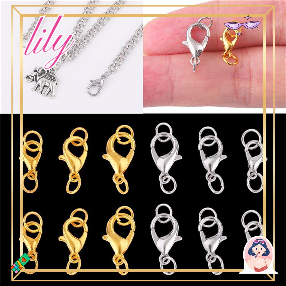 Lily Lobster Clasp Aksesoris Perhiasan Warna Silver Lapis Emas Membuat Perhiasan DIY