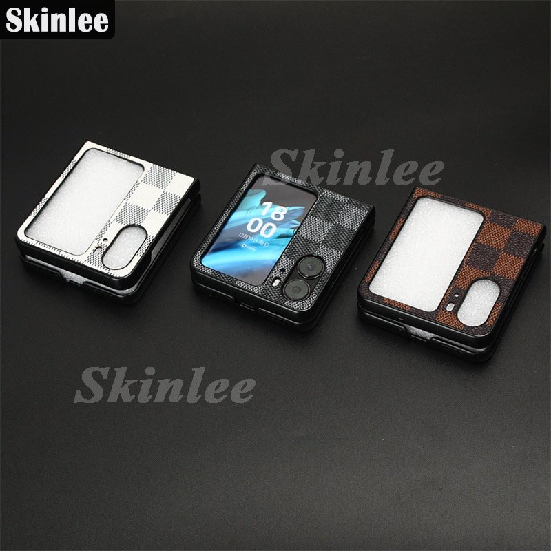 For OPPO Find N2 N5 Flip X8 Pro Case Checkered Pattern Design Shockproof Casing HP Cover For OPPO Fi