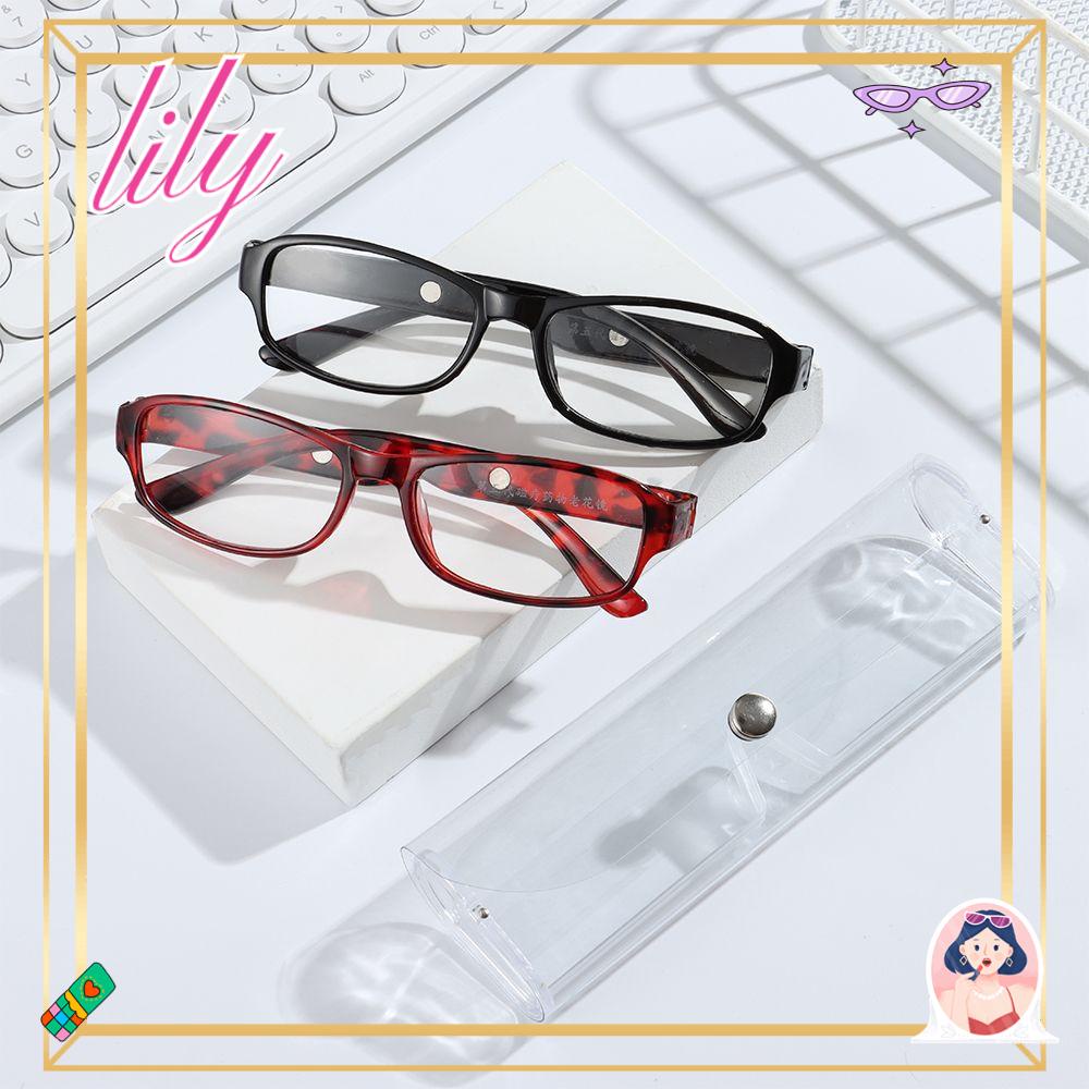 Lily Kacamata Presbyopia Fashion Lensa HD Bening Ultra-Ringan Dengan Kotak Kacamata