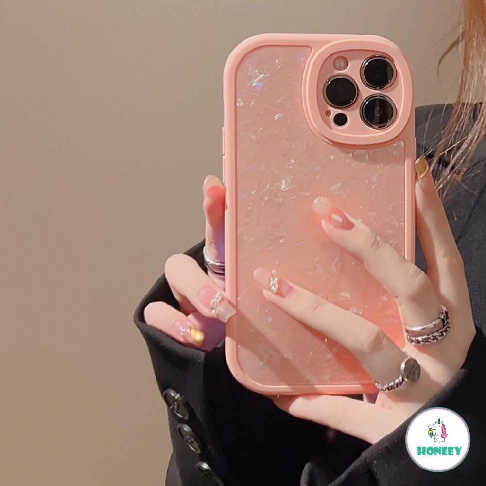 Soft Case Bahan TPU Motif Marmer Retak Warna Pink Untuk IPhone 14 13 12 11 Pro Max X XR 8 7 Plus