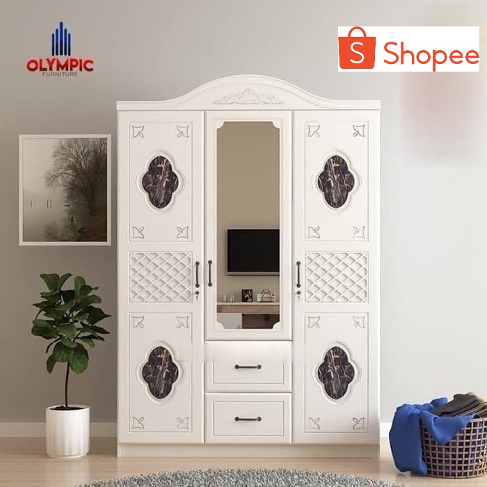 lemari pakaian/WRTM CHESTER PEARL/Lemari Pakaian 3 Pintu Olympic Jumbo