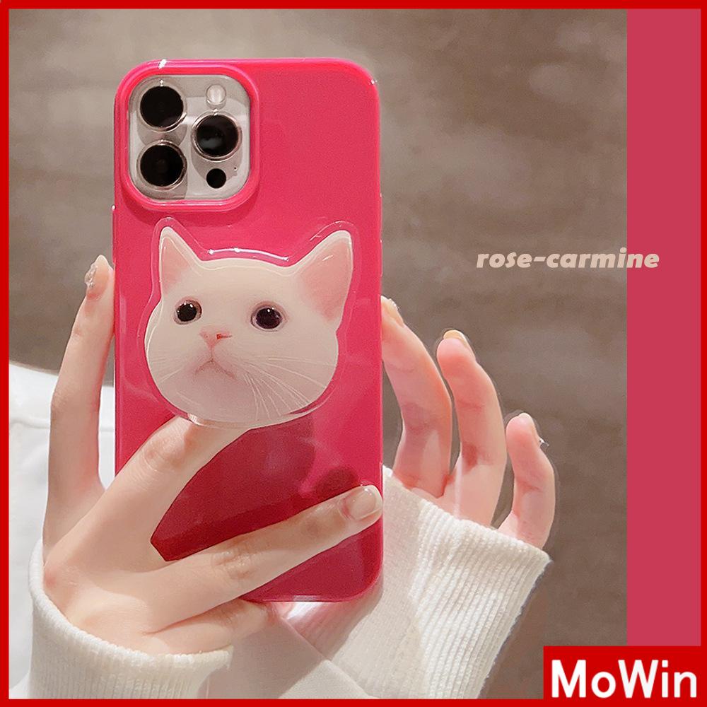 For iPhone 14 Pro Max iPhone Case With Cute Cat Folding Holder Clear Grip Pink Glossy TPU Soft Case Shockproof Compatible with iPhone 13 Pro max 12 Pro Max 11 xr xs max 7Plus