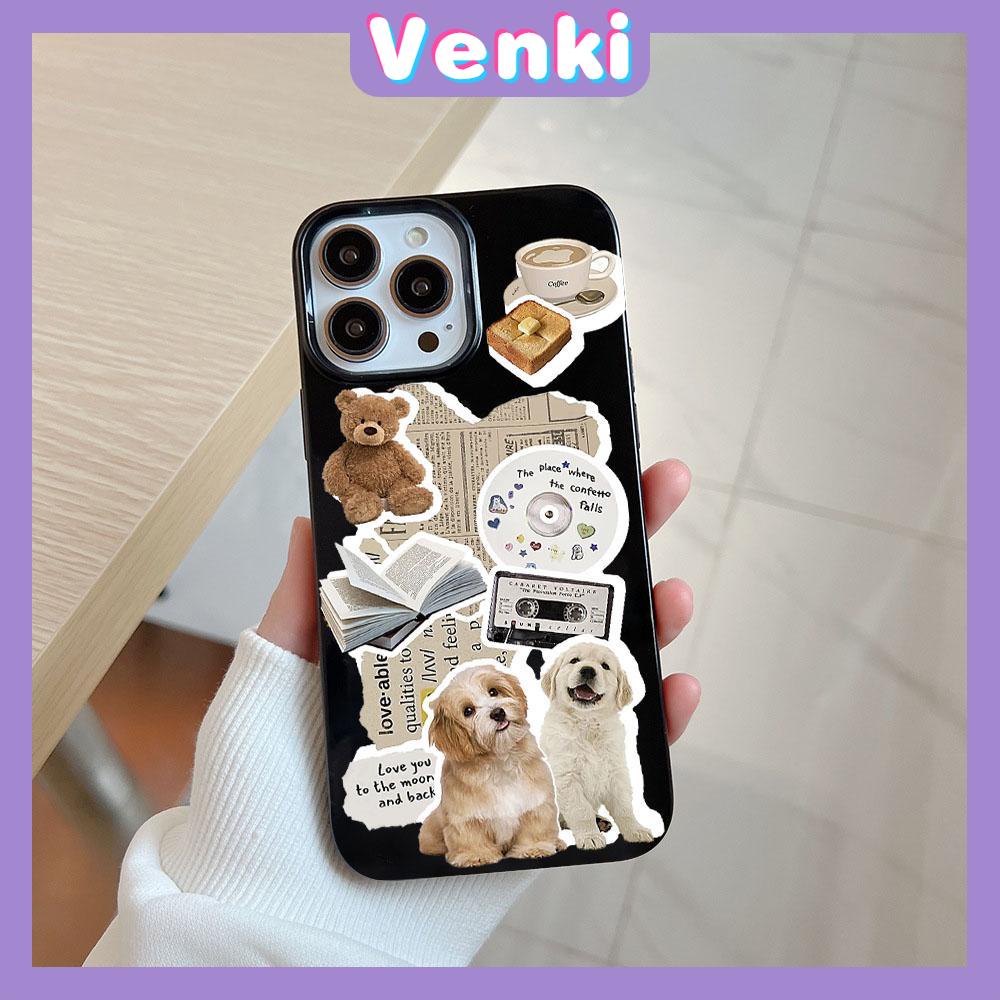 VENKI - For iPhone 14 Pro Max iPhone Cute Animal Black Phone Case TPU Soft Shell Protection Shockproof Camera Compatible with iPhone 13 Pro max 12 Pro Max 11 xr xs max 7Plus8Plus