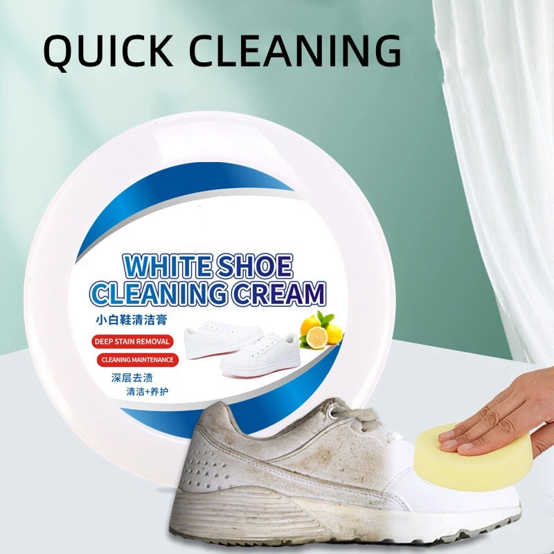 GOS -H401-  Krim Pemutih Sepatu Sneaker 260gr Free Spons - Cleaning Cream White Shoe Cleaner - Pembersih Sepatu