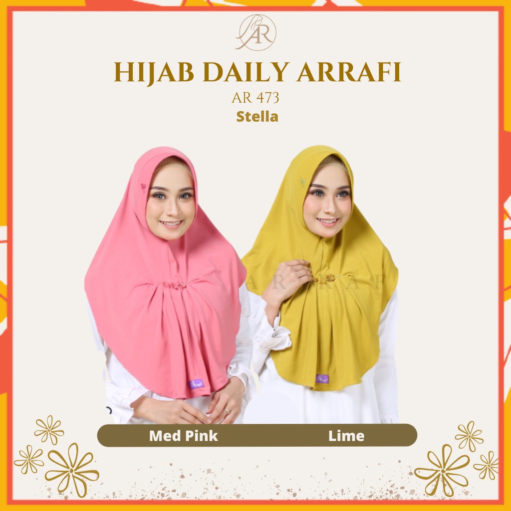 Jilbab Instan Bunga Terbaru Hijab Arrafi AR 473