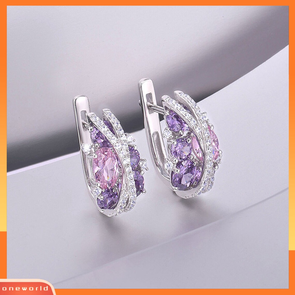 [EONE] 1pasang Anting Pejantan Double-Layer Berbentuk X Berongga Berkilau Temperamen Berlian Imitasi Dekorasi Tahan Luntur Retro Kreatif Cubic Zirconia Earrings Perhiasan Aksesori