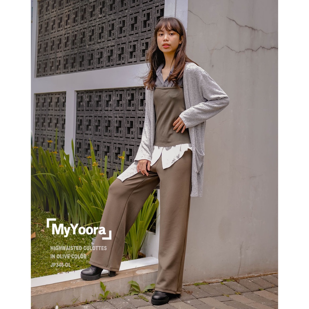 MyYoora HighWaisted HW Culottes Pants Celana Kulot Wanita JP346 G06