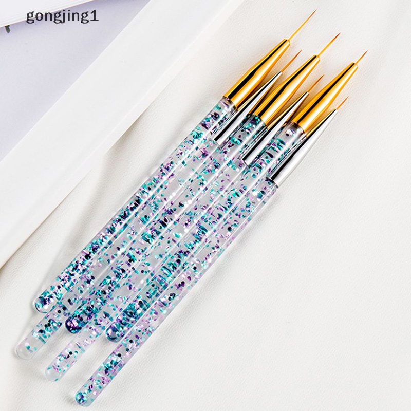 Ggg 3Pcs Acrylic French Stripe Nail Art Liner Brush Set Tips Manicure Paing Tools ID