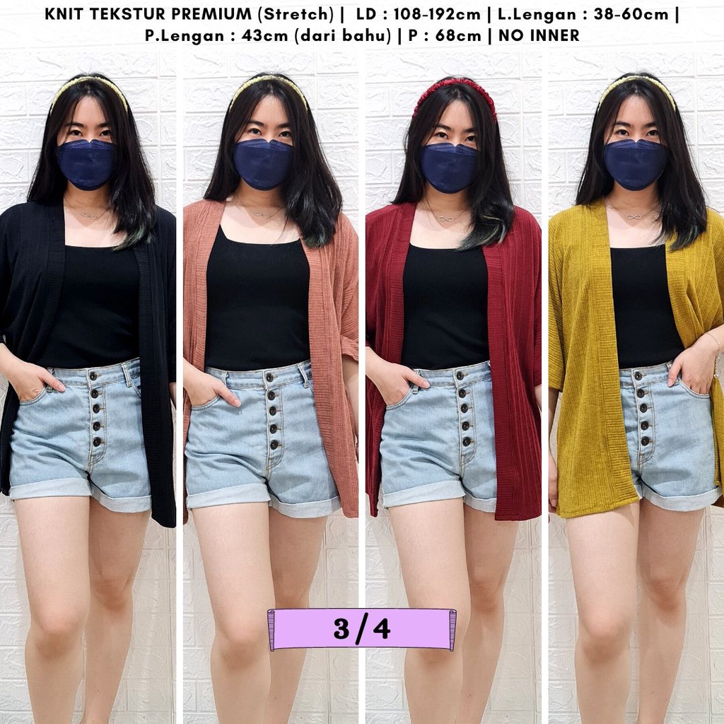 4435 alisya cardi knit sweater outer polos cantik bigsize oversize