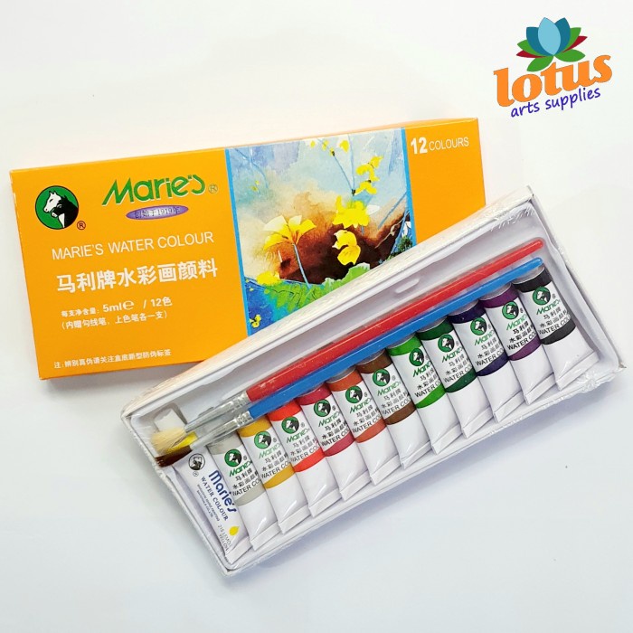 

Maries Water Colour Set 12 warna x 5ml tube