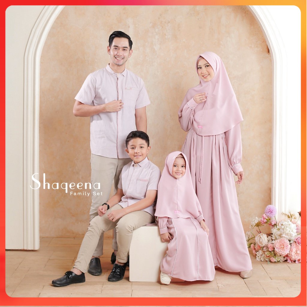 SOFT PINK Shaqeena Family Set | Sarimbit Couple - by Naisha
