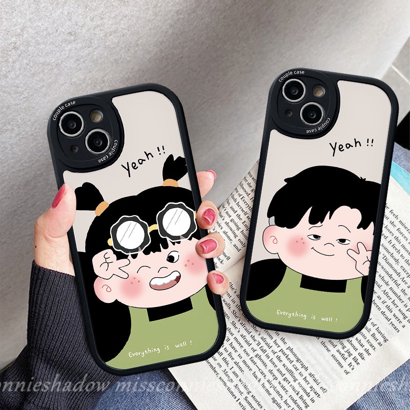 Case Untuk Redmi 12C 10a1 9 10A 10C 9A 9T 9C Redmi Note11 10 8 9 10s 11s 10 9s 9 11 Pro+POCO F4 X3 NFC Pro M3 Mi 11T 12pasangan Kartun Lucu Chubby Boy Dan Sarung Kekasih Cewek