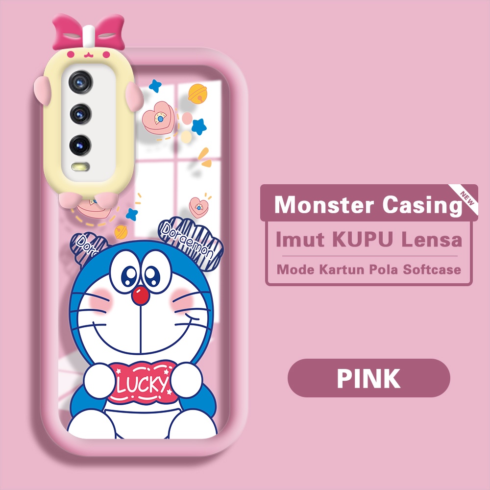 Case Vivo Y12A Y20s G Y20 Y20i Y20S Y12S Y20 2021 Untuk Casing Cartoon Anime Doraemon Softcase Monster Soft Phone Cover hp Monster Kecil Lensa Handphone Sofcase