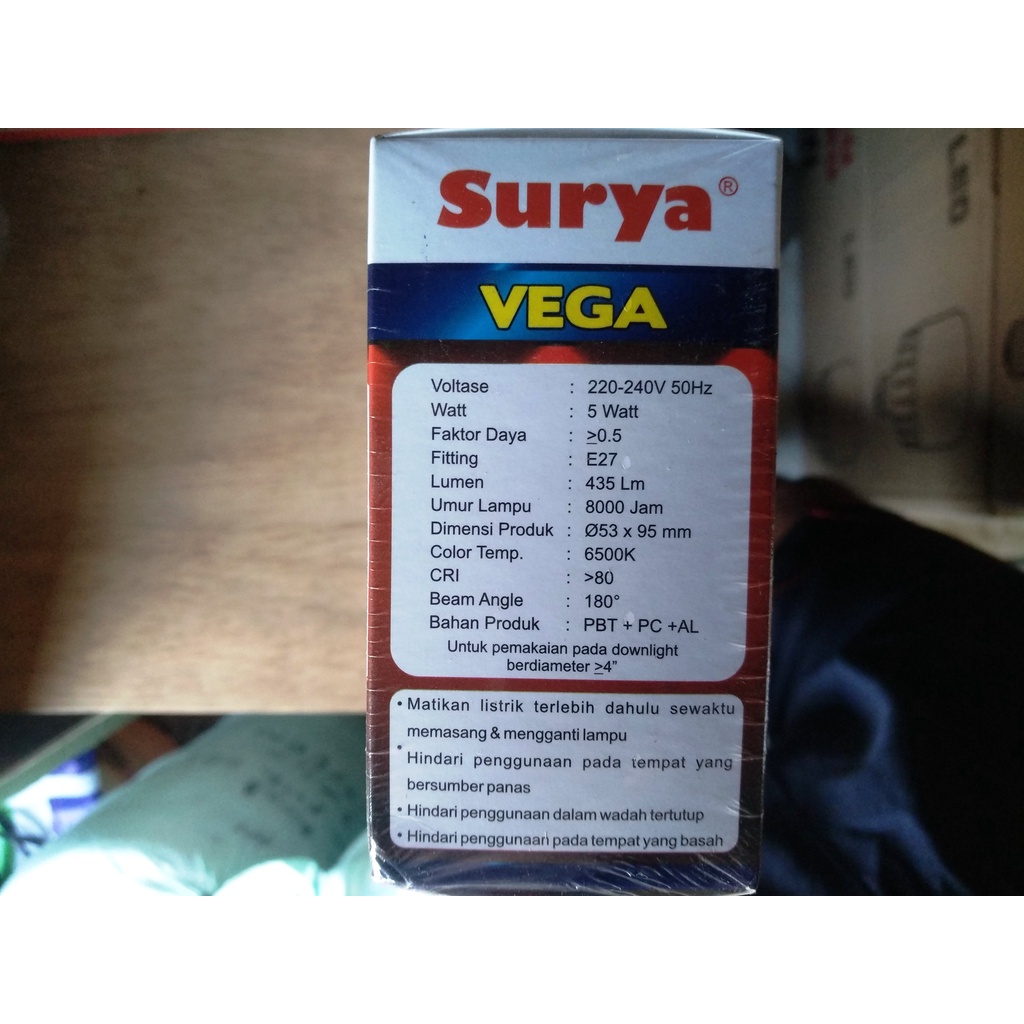 BOHLAM LAMPU LED SURYA VEGA 5 WATTA BLUB 5W TERMURAH