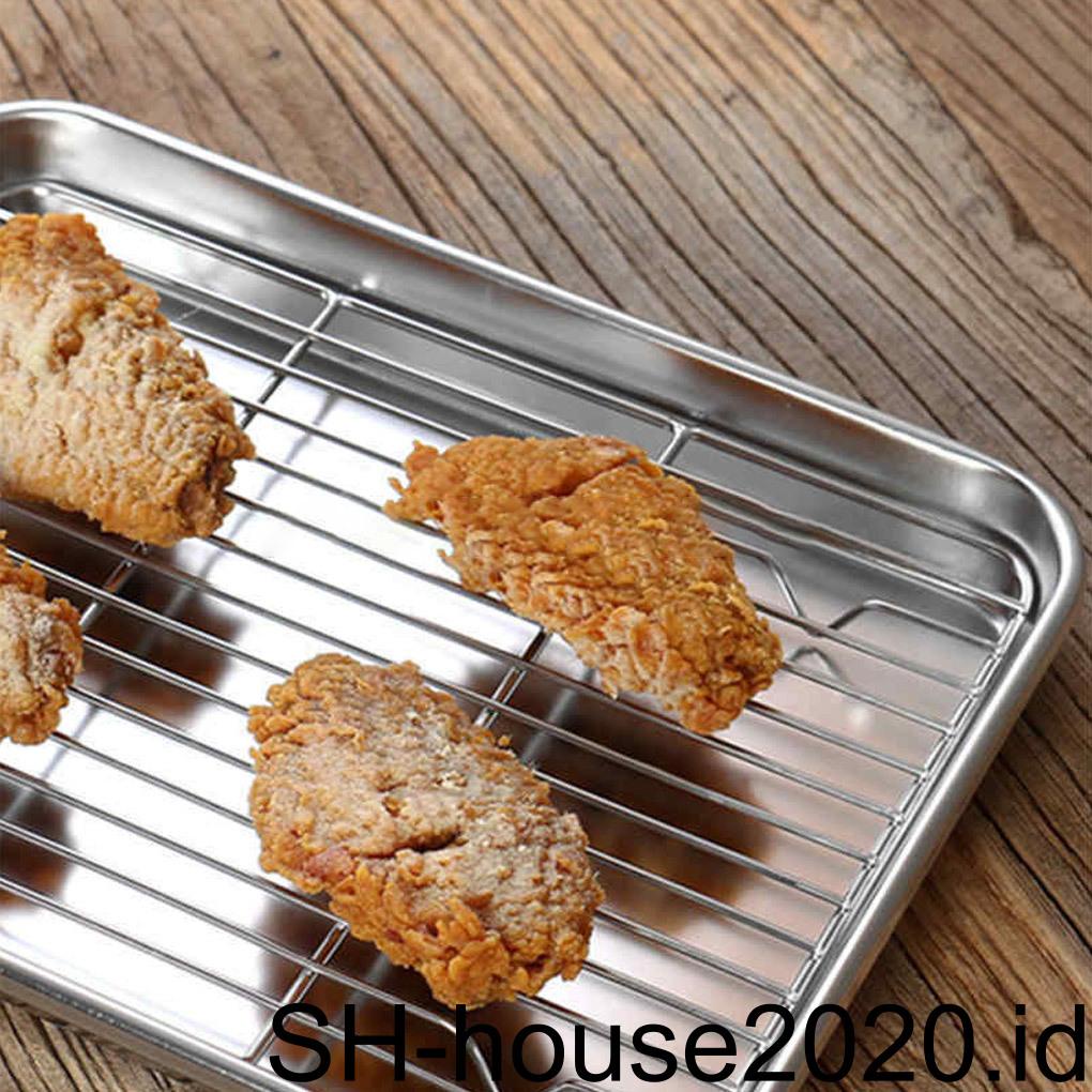 Rak Nampan Set Stainless Cooling Rack Anti Lengket Kue Dapur Cupcake