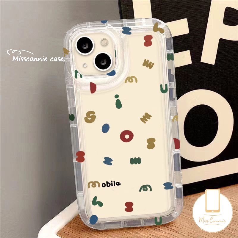 Casing Airbag Transparan Kartun Untuk Realme C53 C35 C30 C55 C25 C25s C11 C12 C15 5 9i 6i 5i 5s 7i C30S C21Y C20 C25Y C33 C1 C2 C17 C3 C11 2021ekspresi Alfabet Sederhana Soft Cover