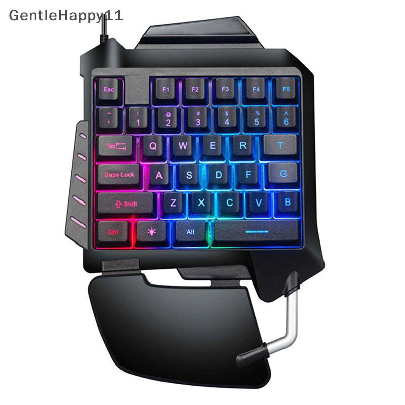 Gentlehappy Keyboard Gaming Mekanik Satu Tangan RGB Backlit Portable Mini Gaming Keypad id