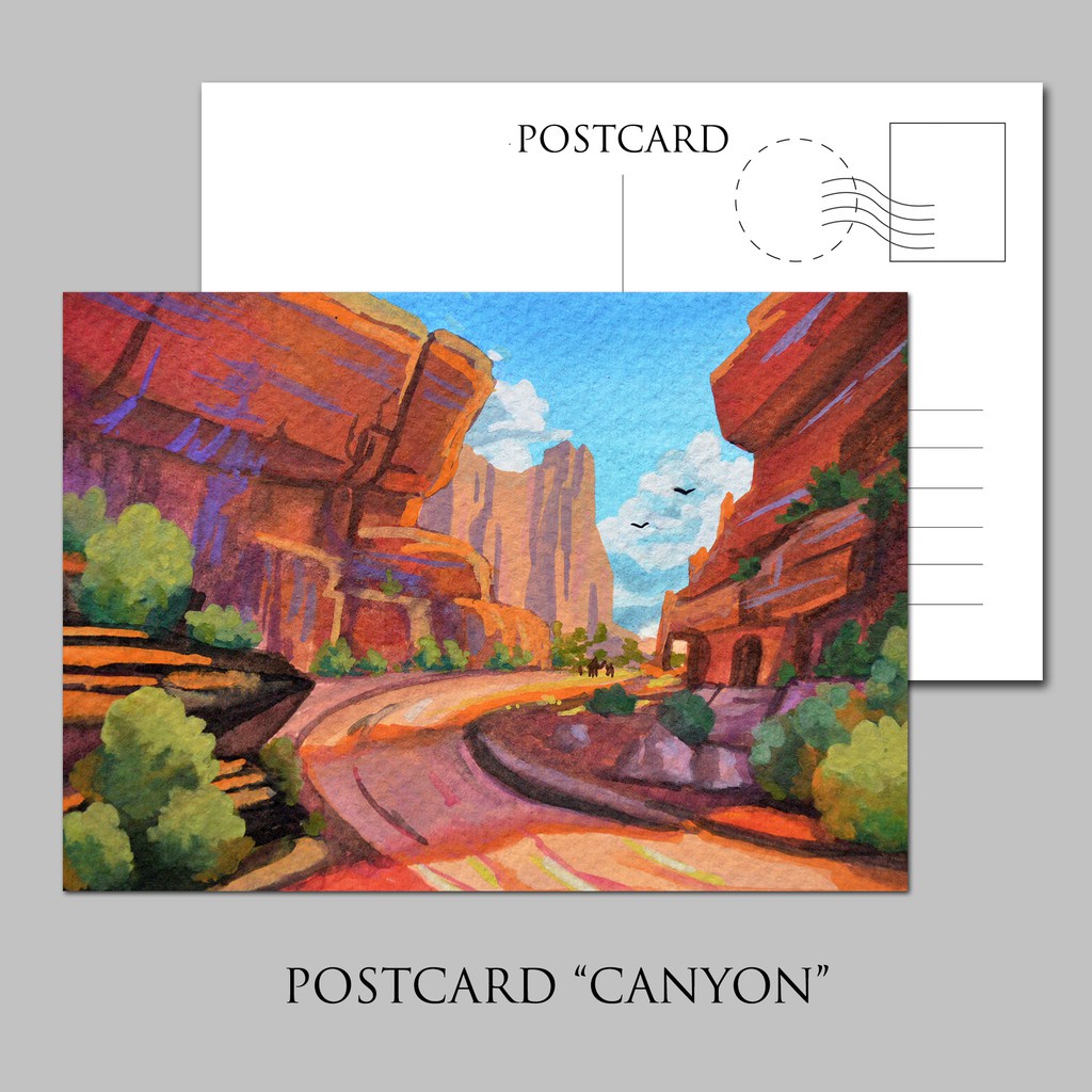 

Scenery Postcard by VIANKA GUINAZ / Kartu Pos Pemandangan Alam Gouache 2