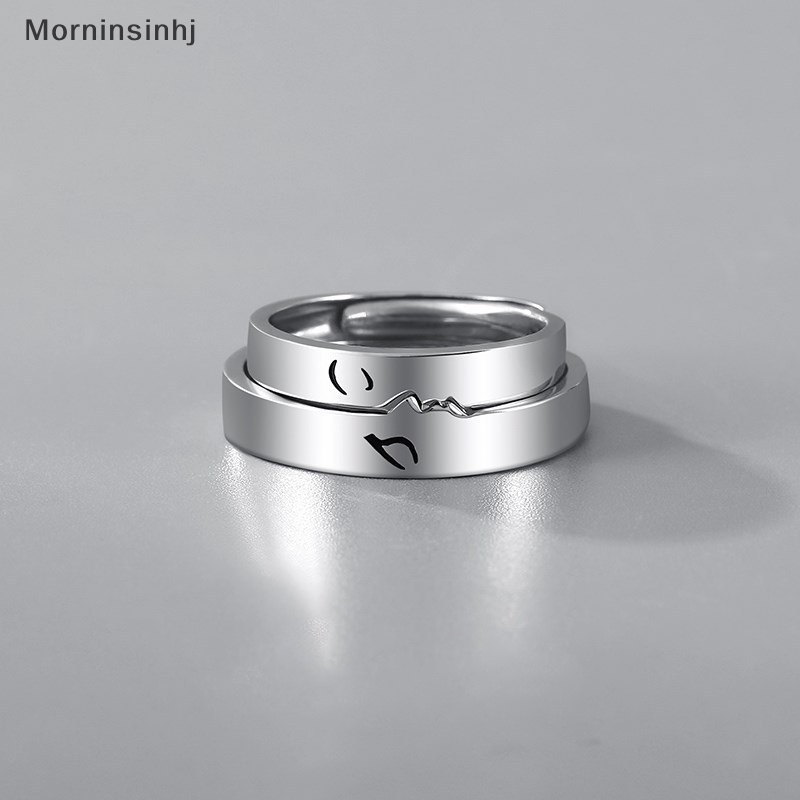 Mornin 1pasang Kiss Matching Ring Pasangan Persahabatan Kekasih Pasangan Cincin Adjustable Rings Set Lovers Ring Jewelry Gift Untuk Wanita Pria Hadiah id