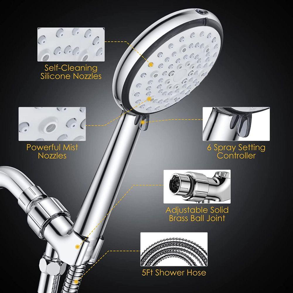 Populer Kepala Shower Aksesoris Kamar Mandi Baru Selang Stainless Steel Genggam