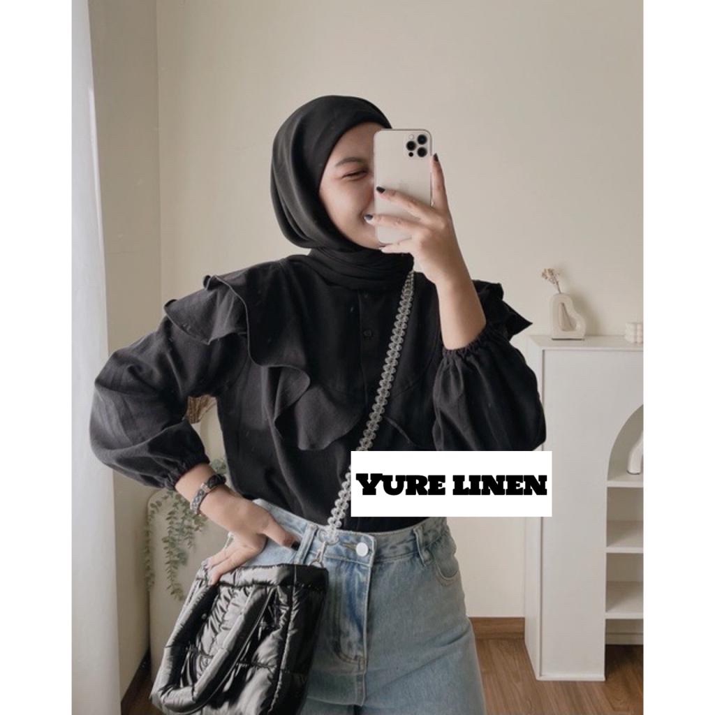 BEFAST - ZEC OOTD BLOUSE ESA / Yure CRINCLE Blouse / Pakaian Casual wanita / Blouse Keluaran Terbaru / Fashion Kekinian Remaja ABG Trendy / Blouse Lengan Panjang Wanita Kerja